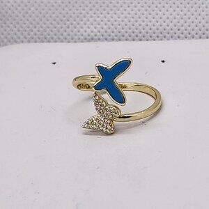 Brand New Sterling Silver 925 Double Butterfly Ring
